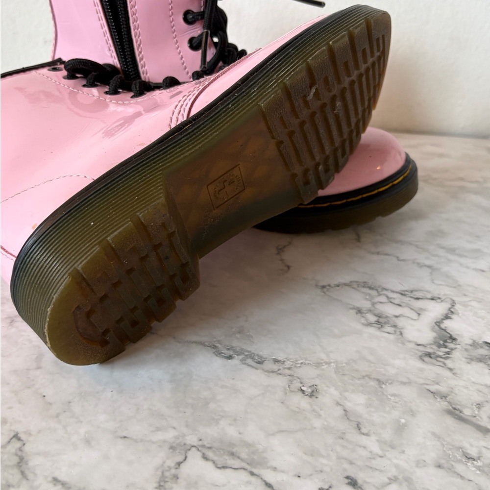Kids Dr. Marten Baby Pink Lace-Up Girls Boots - Picture 4 of 7